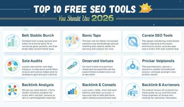 Discover the top 10 free SEO tools you should use in 2026 to grow organic traffic, optimize content, perform keyword research, check rankings, analyze backlinks, and improve site performance.